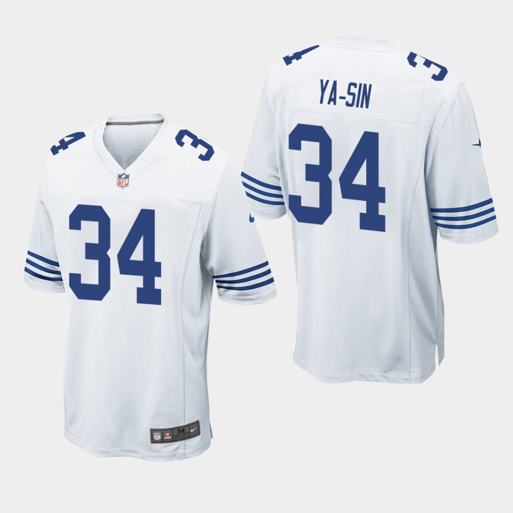 Men's Indianapolis Colts #34 Rock Ya-sin White NFL Game Jersey